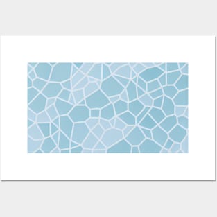 Abstract Geometric Water Pattern - green pastel scheme Posters and Art